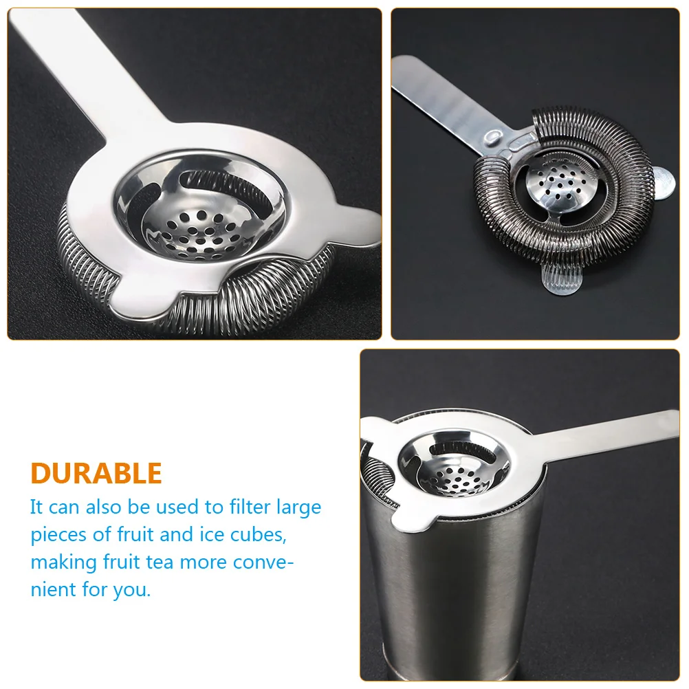 

Stainless Steel Cocktail Strainer Drink Filter Bar Tool Multi Function Ice Separator Wear Resistant Professional Grade