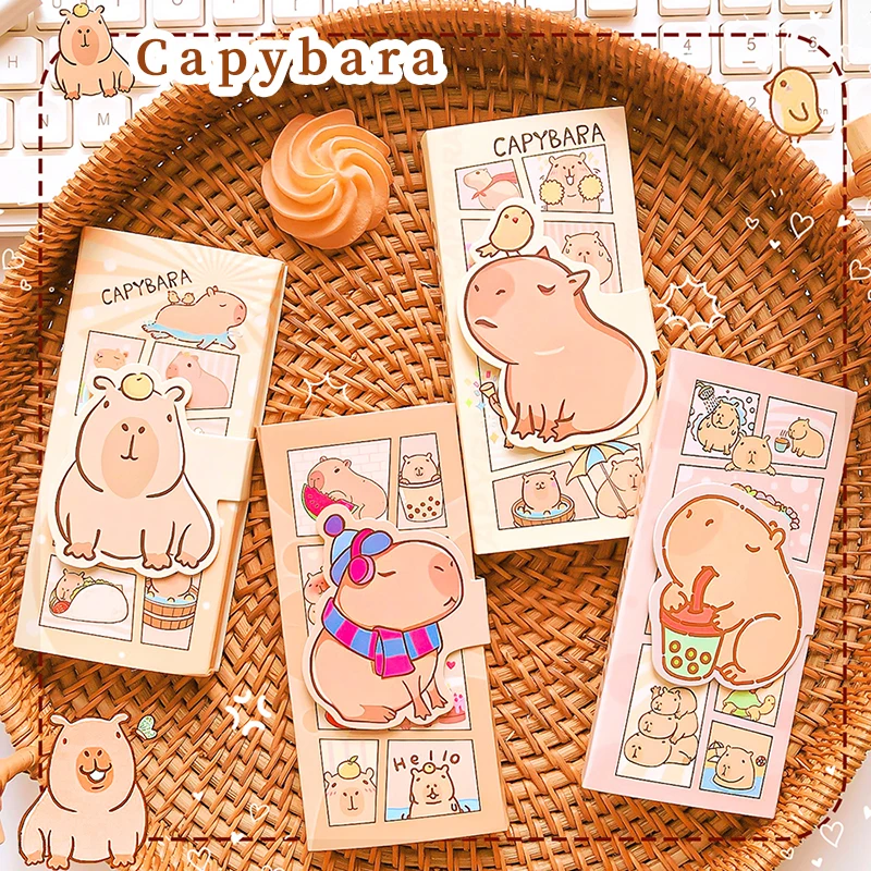 Suministros de papelería kawaii, accesorios de oficina, Mini Bloc de notas portátil, cuaderno diario capybara