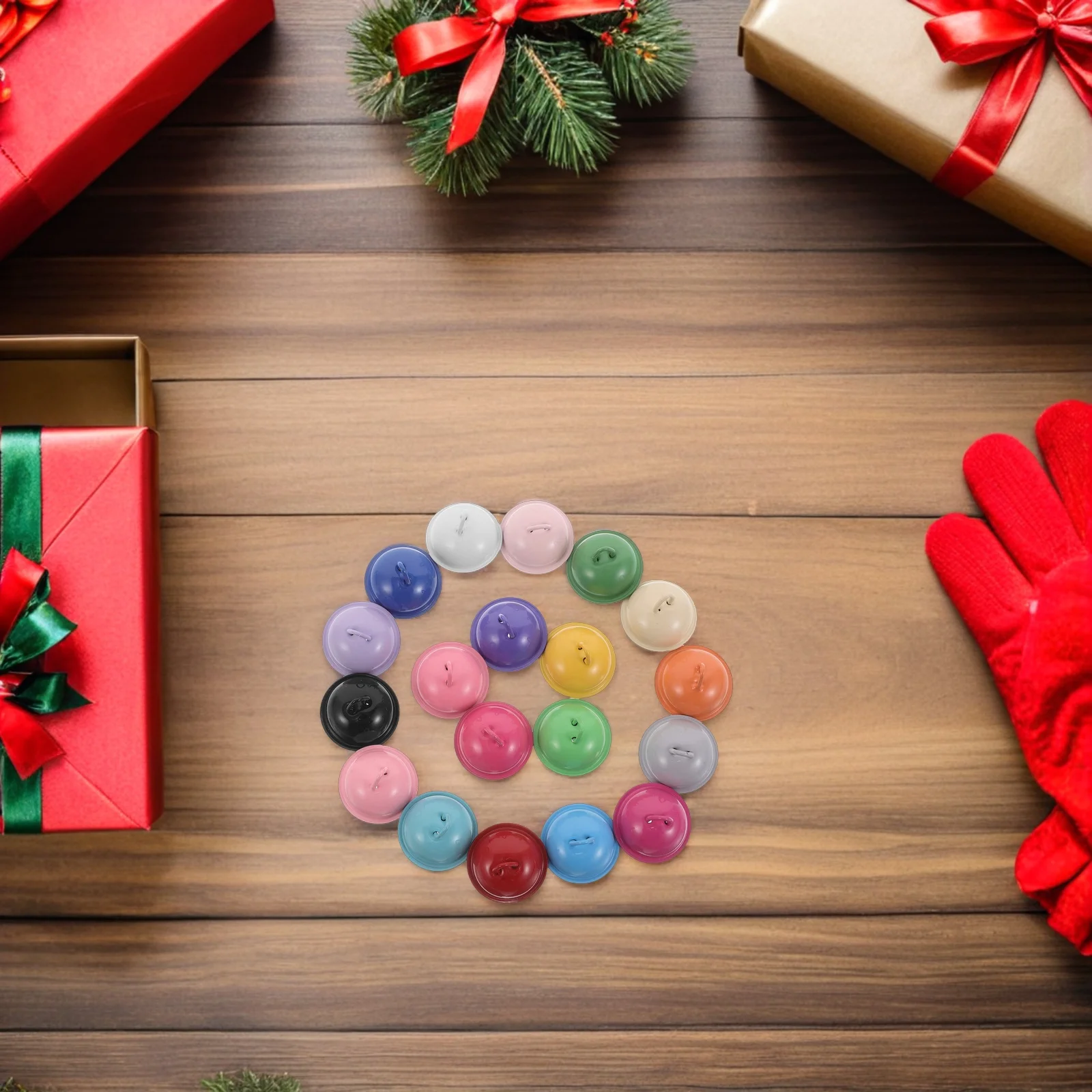 

80Pcs Colorful Enamel Mini Bells 22mm Pet Collar Charms Christmas Tree Ornaments DIY Decor Metal Jingle Bell Pendants