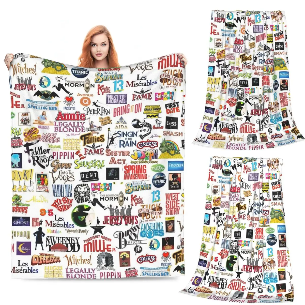 

Musical Logos Blanket Flannel Sofa Throw Blanket Portable Throw Blankets for Home Bedroom Office Throws Bedspread Quilt