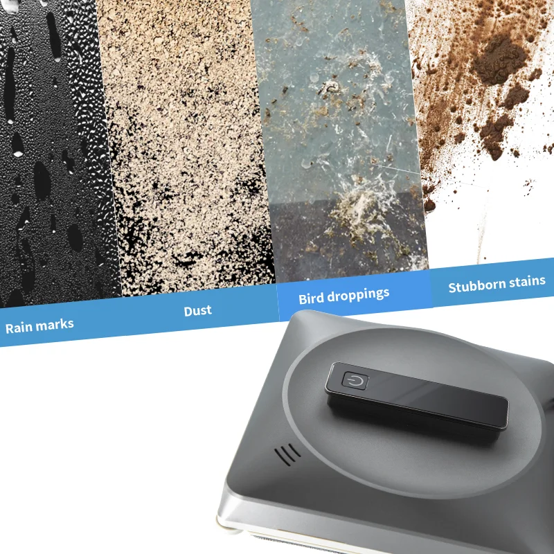 Robô aspirador de pó inteligente para limpeza de janelas, dispositivo elétrico para limpeza de vidro, uso doméstico, controle remoto
