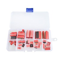 45PCS/LOT DIP Switch 2.54mm Pitch Coded Switch 1/2/3/4/5/6/7/8/9P Positions Kit Boxed