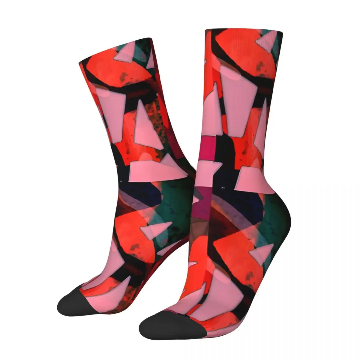 Vintage Coral Kiss Men's compression Socks Unisex Harajuku Pattern Printed Novelty Crew Sock