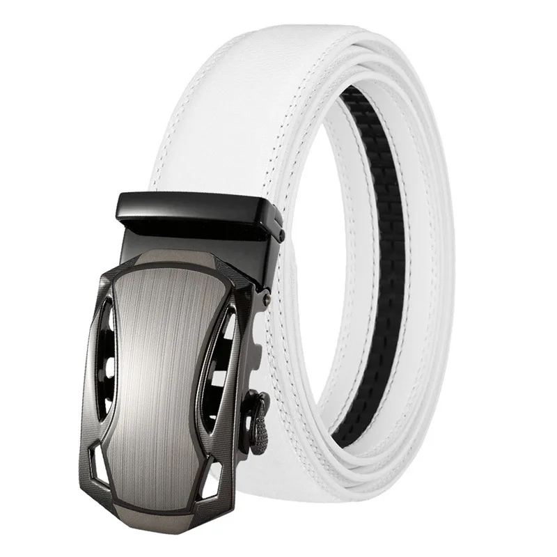Fashion Business Men'S Belt Genuine Luxury Brand Belt Metal Buckle Belt High-Quality  Leather Soft Belt With Cargo Pants Jeans