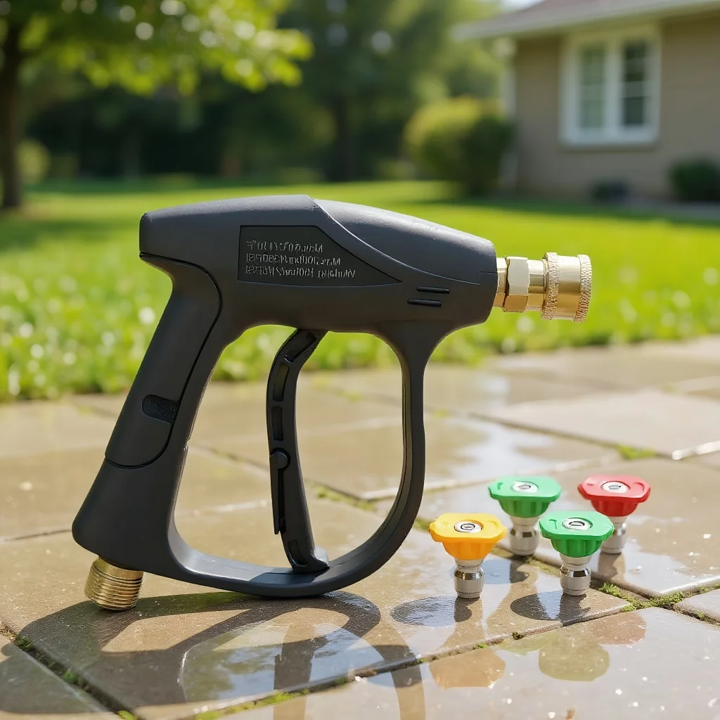 

Пистолет для мойки автомобилей высокого давления с веерообразным распылением, алюминиевым сердечником, быстрым соединением, пятью цветными насадками, для автомойки