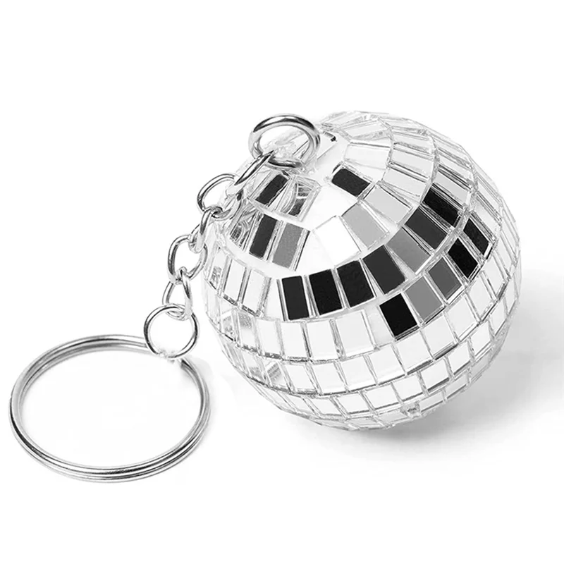 60Pcs Mini Disco Ball Keychain 70S Disco Party Favors Mirror Ball Keychain Keyring Set For Disco Theme Party Decorations-A05I