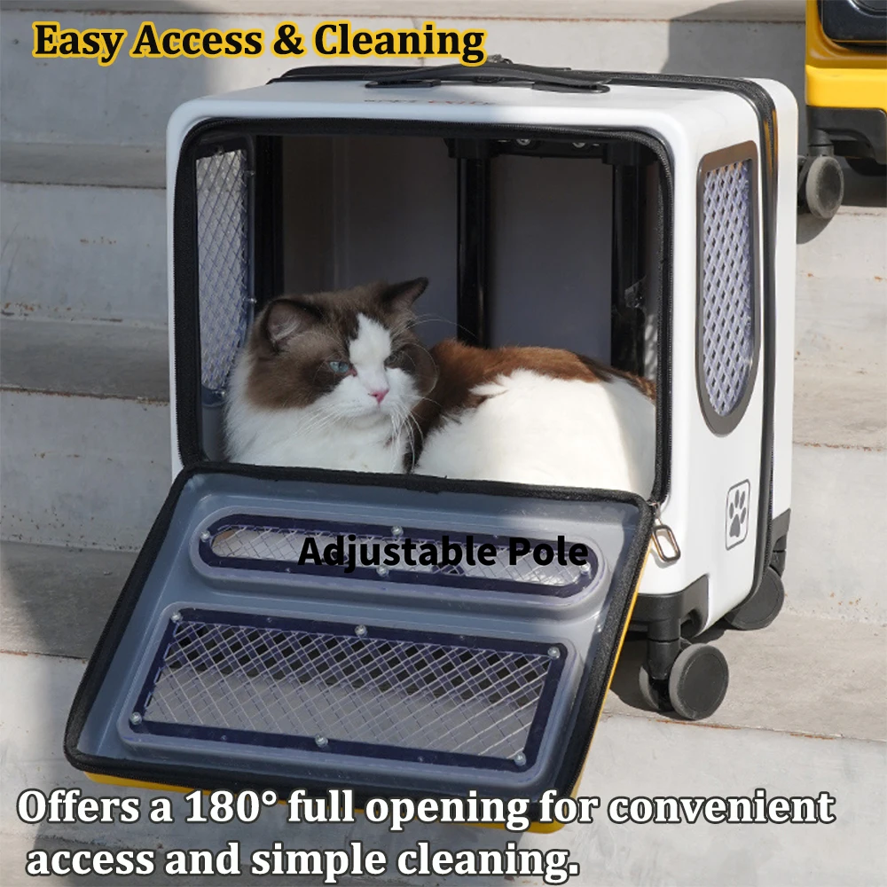 MGB Pet Carrier Luggage Hard Shell cat Carrier with Wheels  Stylish New Design for Pet Travel Outdoor Trolley Bags for cat