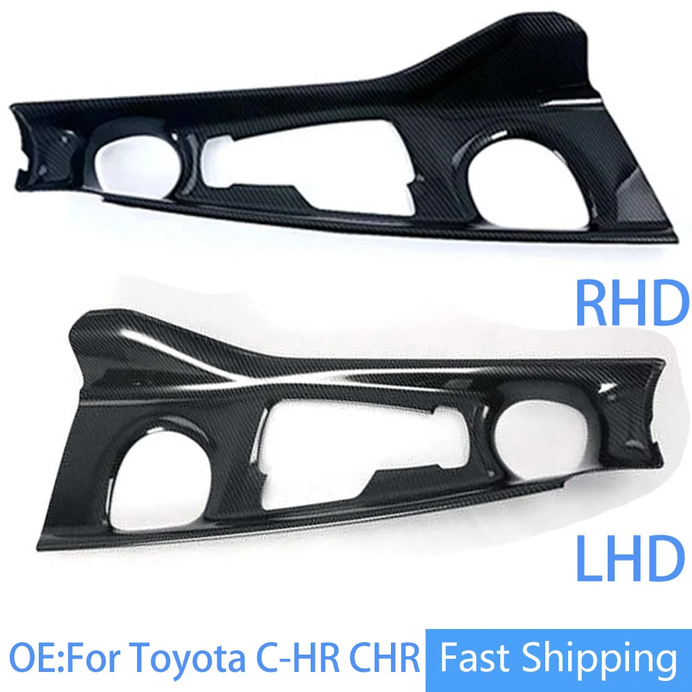 

LHD RHD For Toyota C-HR CHR 2016-2021 Shift Cover Middle Console Gear ABS Carbon Fibre Gear Decor Cover Sticker Accessories