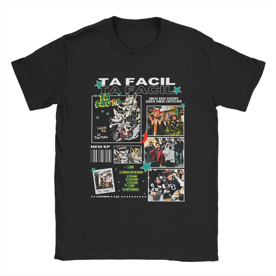  Ta Facil Lucho RK La Pantera T Shirt for Men 100% Cotton Funny T-Shirts Crew Neck Tees Short Sleeve Clothes Unique 