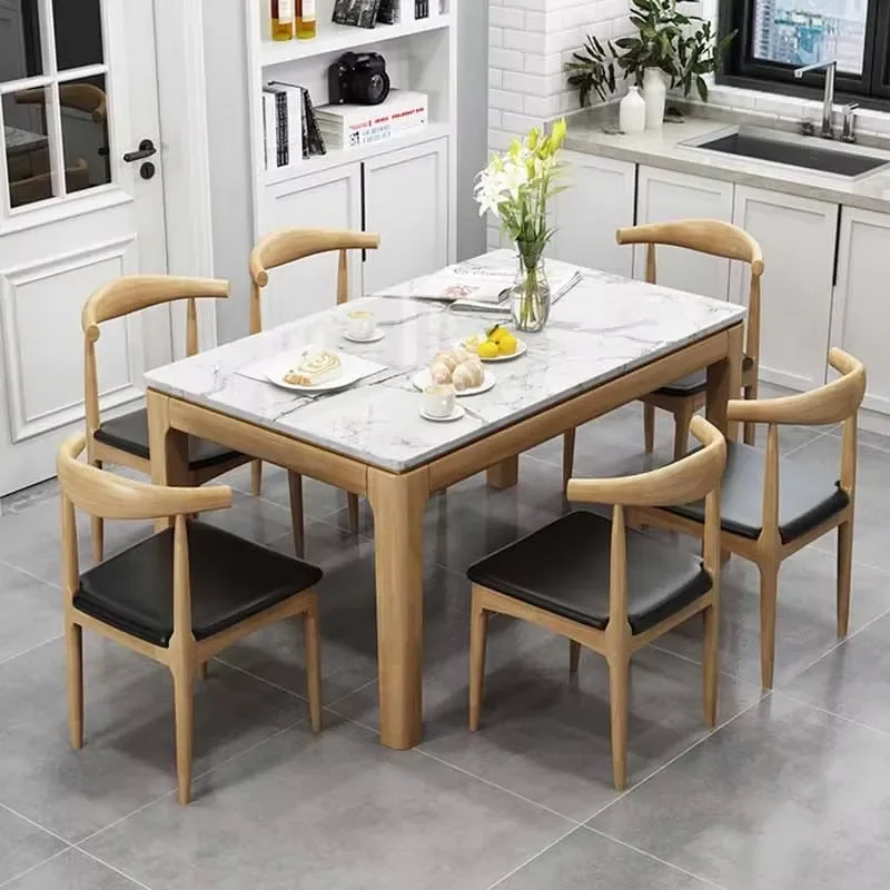-For Modern Dining Table Nordic Reception Rectangle Marble Kitchen Modern Dining Table Space Savers Nordic Muebles Unique Furnit