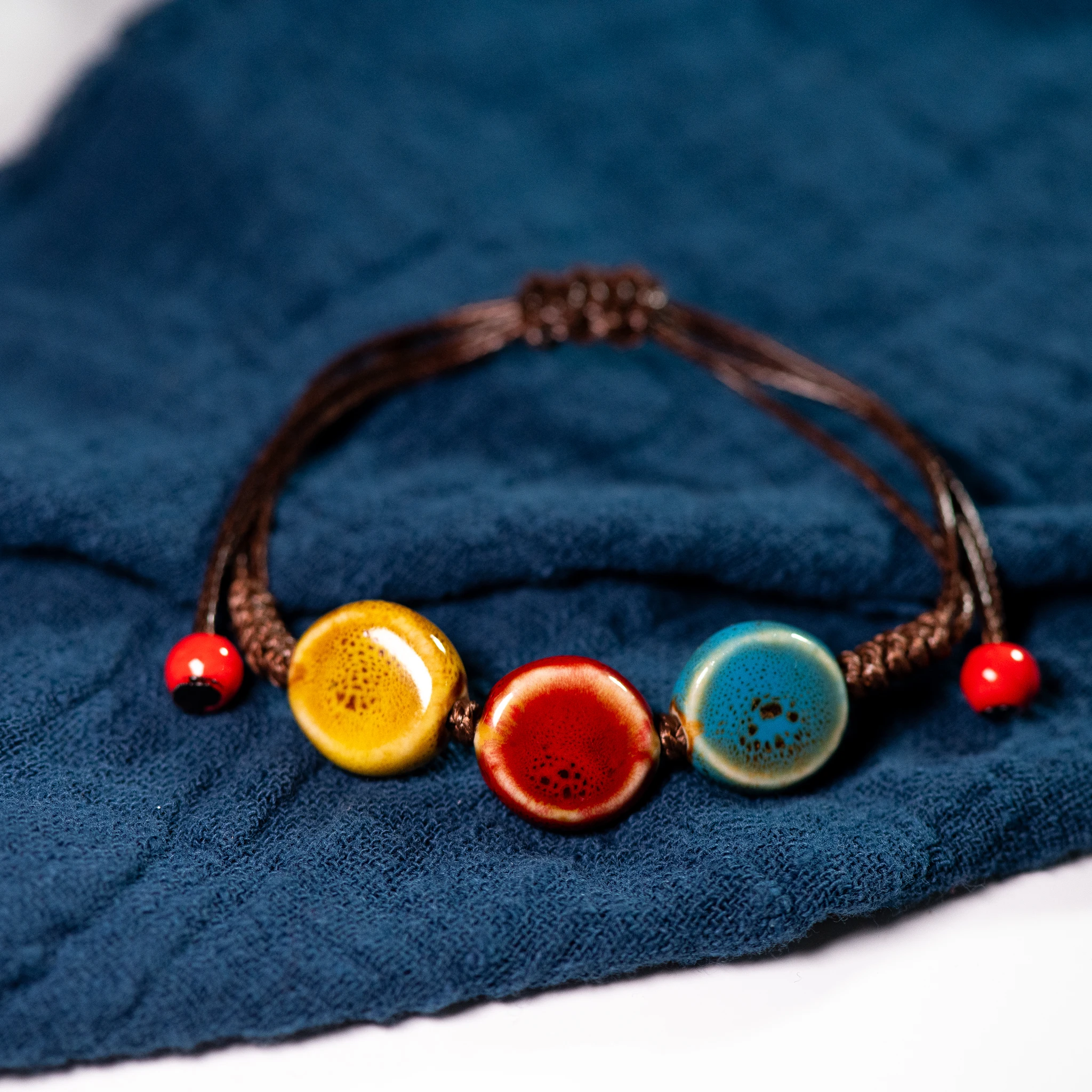 Handmade Ceramic Beads Bracelet for Women, Fashion Charm, Return to the Forces, Jewelry Gift, #1253