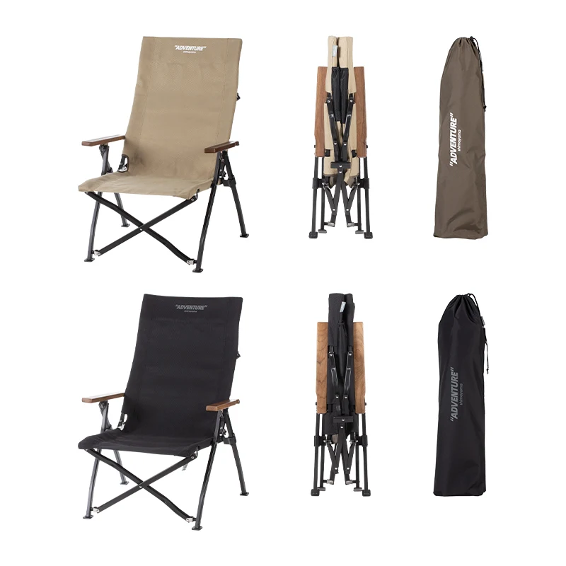 

SHIMOYAMA Metal Aluminium Wood Handle Lightweight Ultra Light Folding Floor Camping Chair