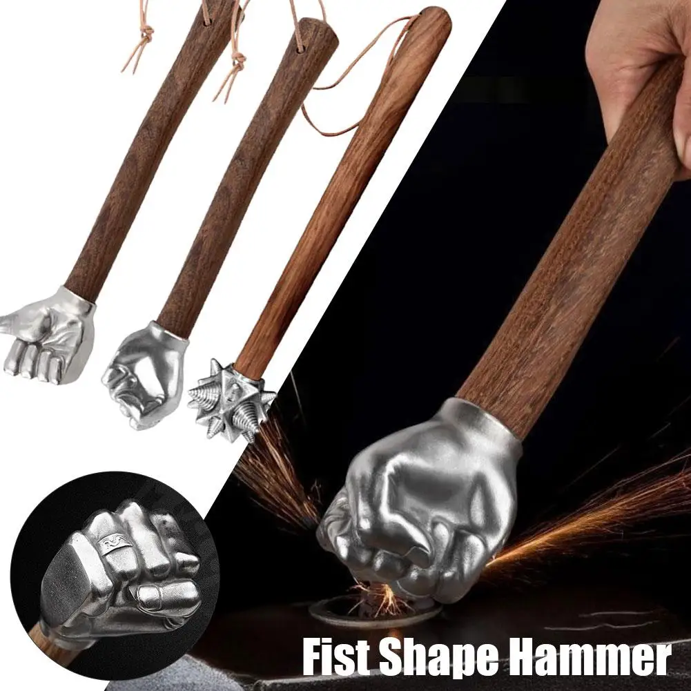 

Креативный молоток в форме кулака из нержавеющей стали с деревянной ручкой для дома, отдыха на природе, кемпинга, молоток для ногтей, декоративный орнамент, подарок J1O5