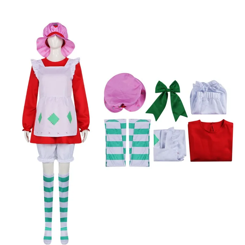 

Strawberry Shortcake Adventures Cosplay Costume Anime Woman Role Play Dress Halloween Carnival Party Suit for Adults