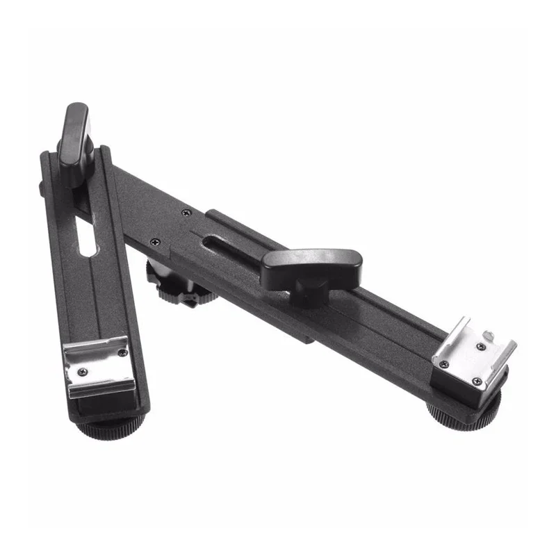 Dual Hot Shoe Bracket Mount Holder, Twin Speed Light Flash, Fit para DSLR, Câmeras SLR, Foto, Vídeo, Fotografia Acessórios, 13"