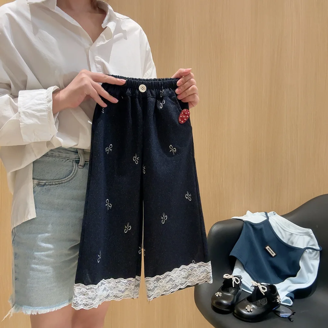 2026 New Girls Straight Leg Denim Pants – Spring Autumn Cotton Jeans for Toddlers, Classic Comfortable Daily Wear 2-12 Years