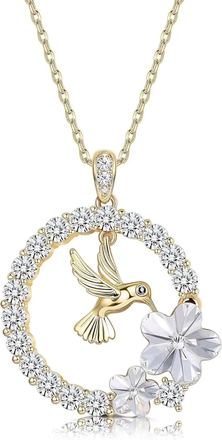 8 Carats pour Femmes Collier Maman Pendentif en Cristal Colliers en Argent Collier Animal Bijoux Cadeaux pour Femmes