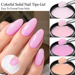 MEET ACROSS Solid Nail Tips Gel 5g Transparent Pink UV LED Function Gel UV Lamp Nail Extension Gel Soak Off Nail Art Gel Varnish