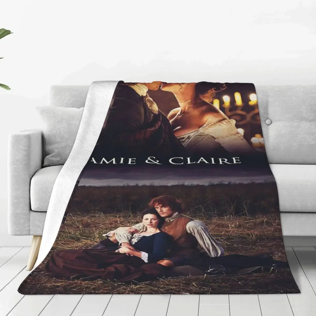 

Outlander Tv Show Blankets Flannel Summer Portable Lightweight Thin Throw Blankets for Home Travel Plush Thin Quilt