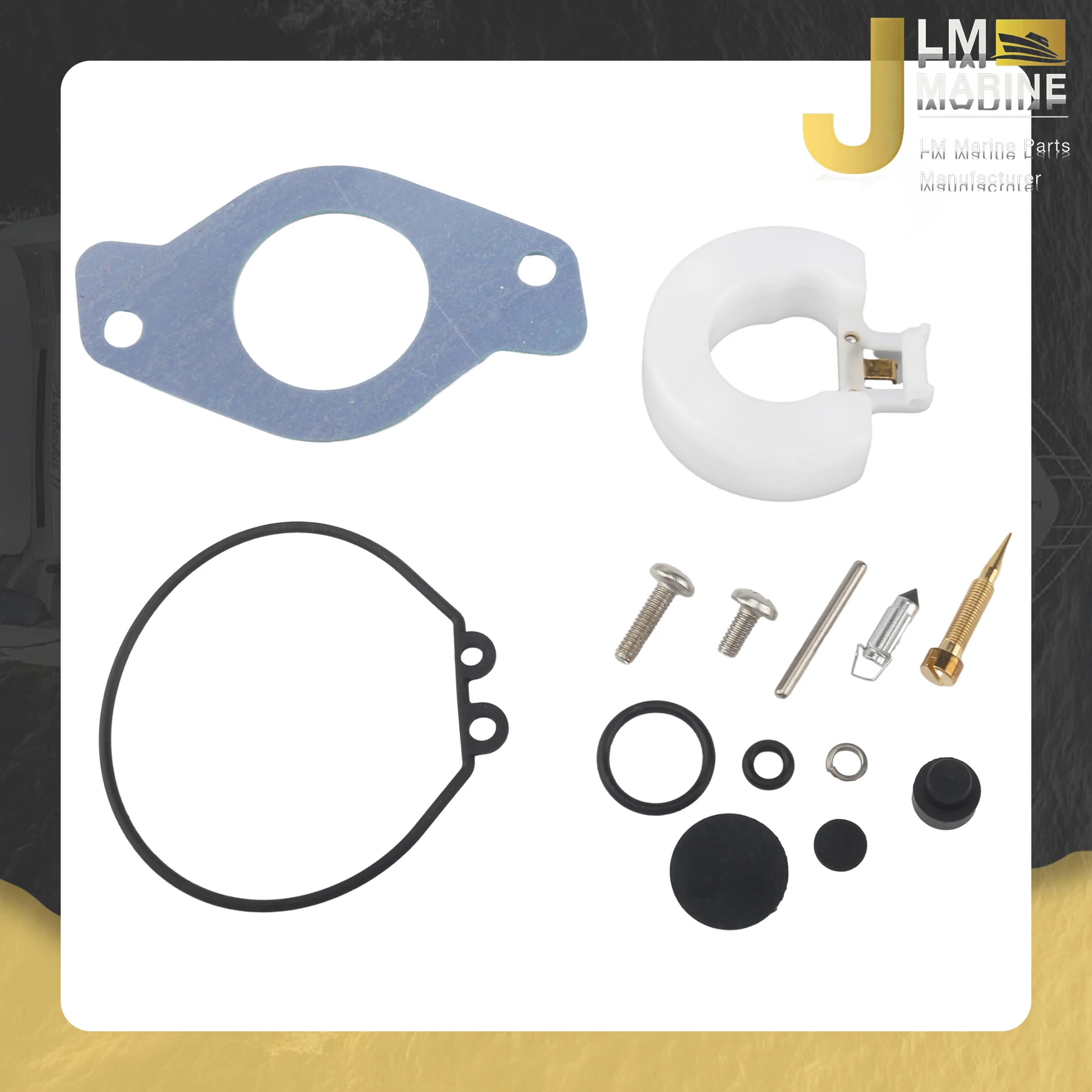 

JLM 6H3-W0093-01 for Yamaha 60 HP P60 C60 E60 70 HP 1990-1991 Outboard Carburetor Repair Kit with Float 6H3-W0093-03 18-7766