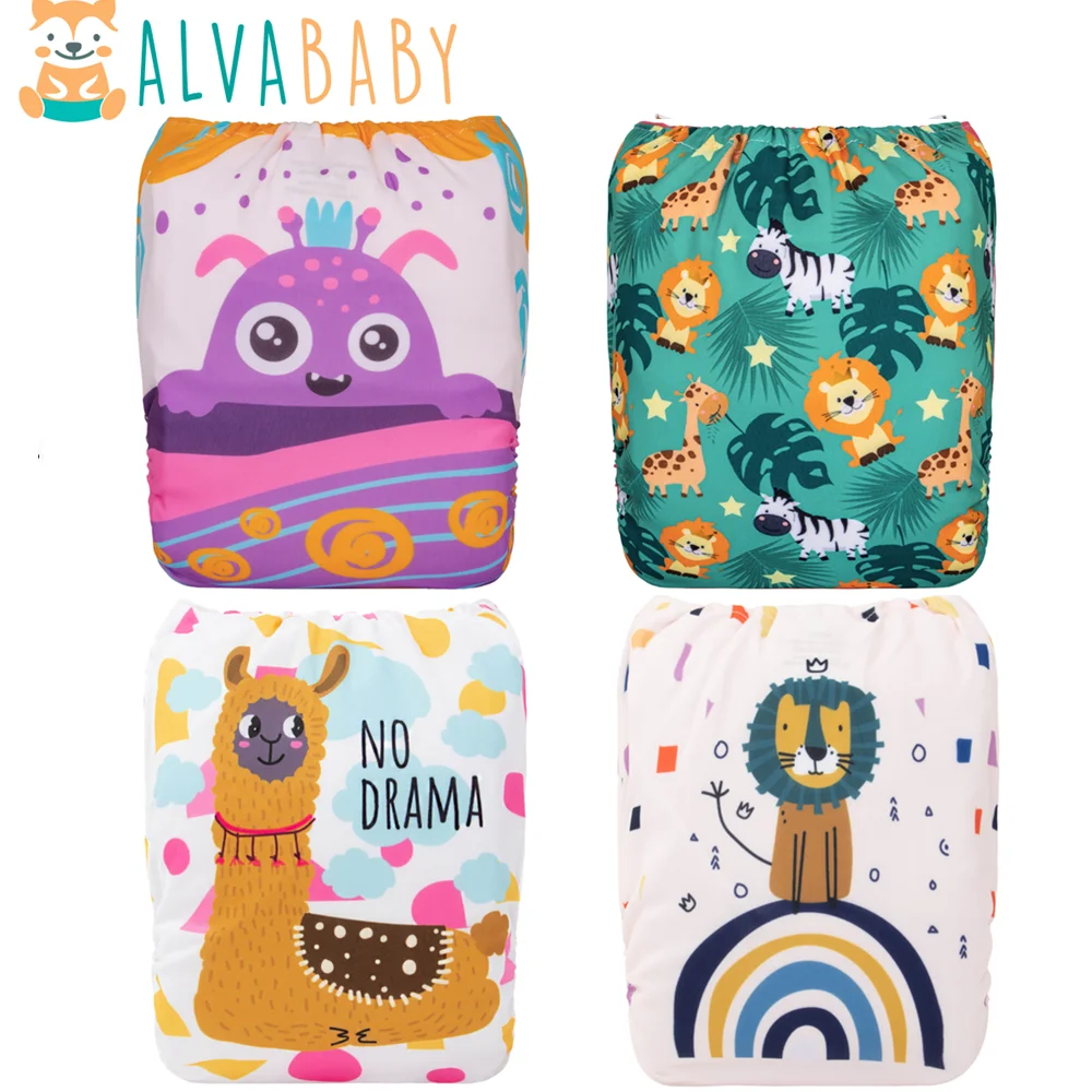 U Pick ALVABABY Ściereczka dla niemowląt Łatwa w użyciu pieluszka wielokrotnego użytku z wkładką z mikrofibry
