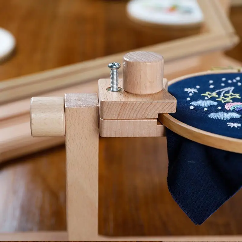 Embroidery Tabletop Tabletop Beech Embroidery Rack Cross Stitch Embroidery Frame Multi-functional Fixed Binding