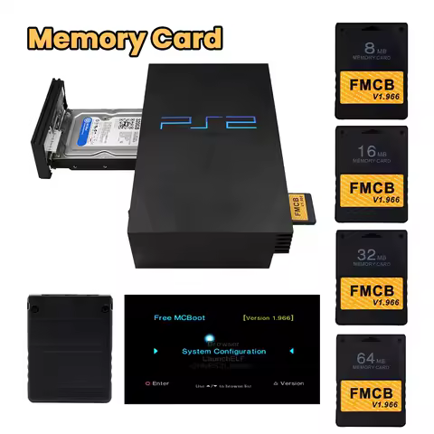 Memory Card Free Game Data Stick Module McBoot v1.966 8MB/16MB/32MB/64MB for Sony PS2 Playstation FMCB Game Saver