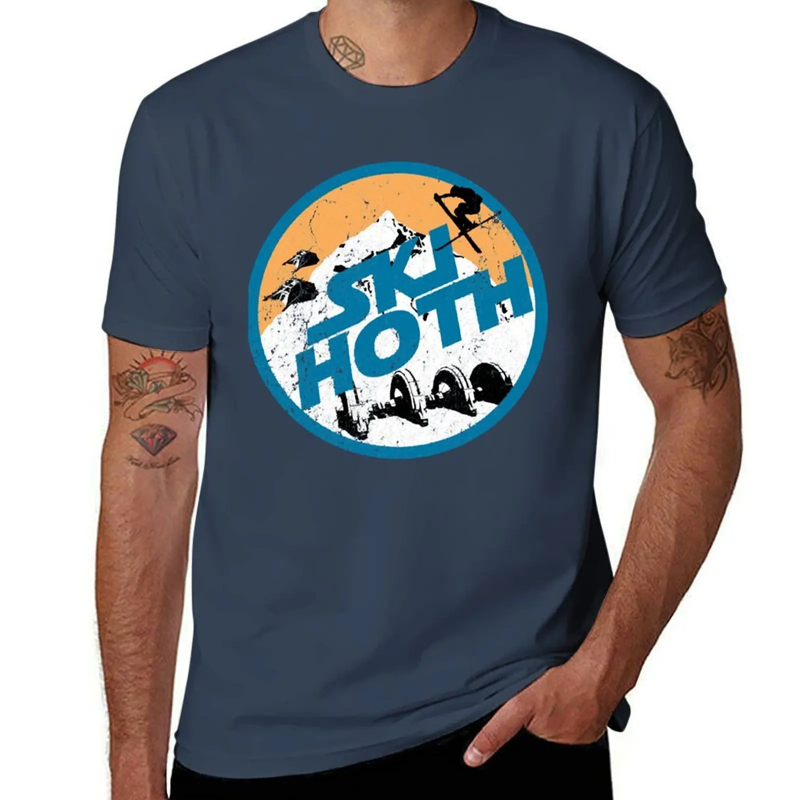 

Ski Hoth - Orange Ski Designs DopeyArt T-Shirt man t shirts high quality luxury brand t shirt man casual T-Shirt