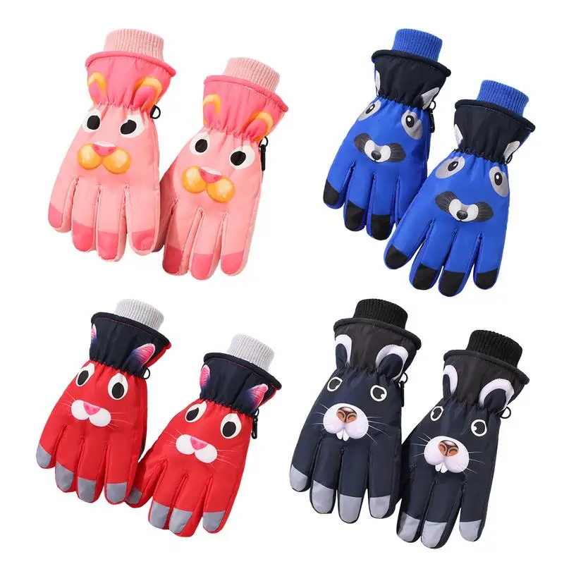 

Thermal Children Ski Gloves Waterproof Windproof Winter Outdoor Kids Sports Gloves for 8-15Y Kids Non-slip Full Finger Mittens