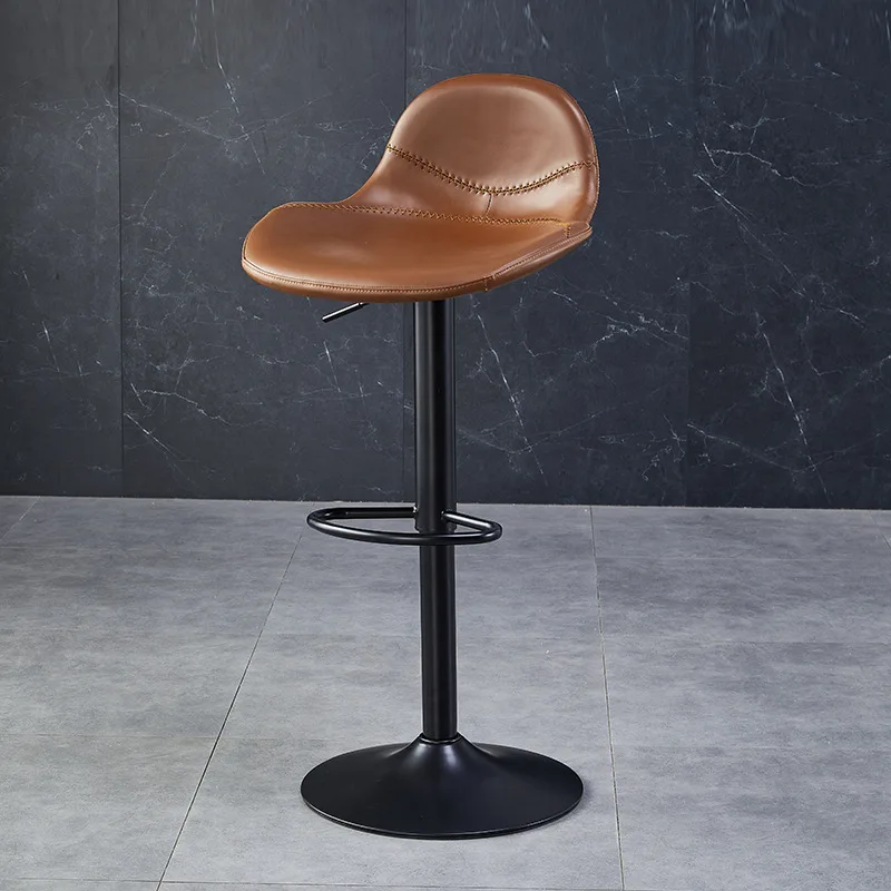 

Подъемный поворотный барный стул со спинкой, бытовой простой барный стул для гостиной, кожаный железный стул, мебель для бара из искусственной кожи, бесплатная доставка