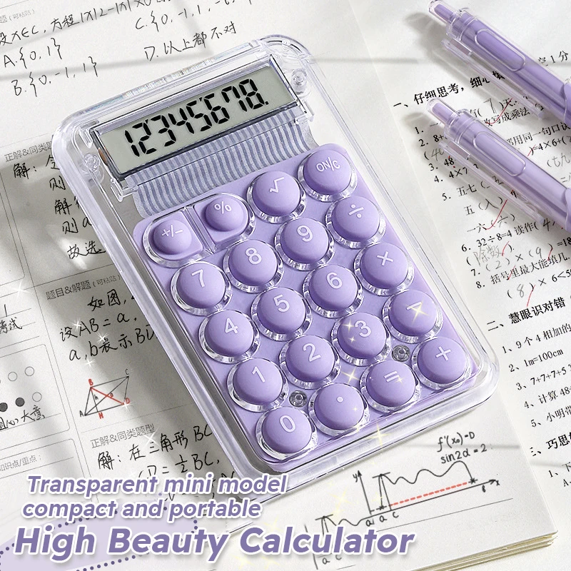 Cute Silent Calculator Mini Version Learning Auxiliary Small Portable Calculator Back To School Supplies Students/Finance