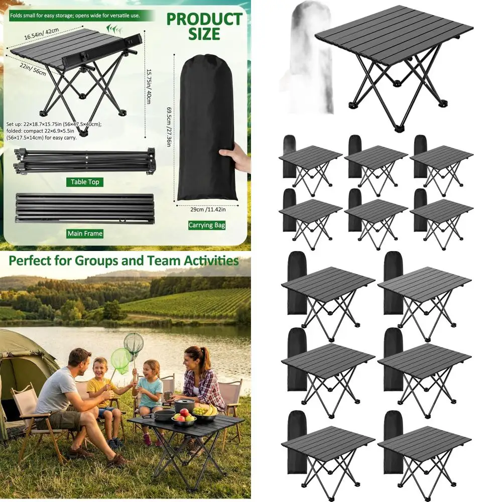 

Portable 6-Pack Camping Tables, 22 x 17 x 16, Compact & Lightweight for Outdoor Activities, with Carry Bag