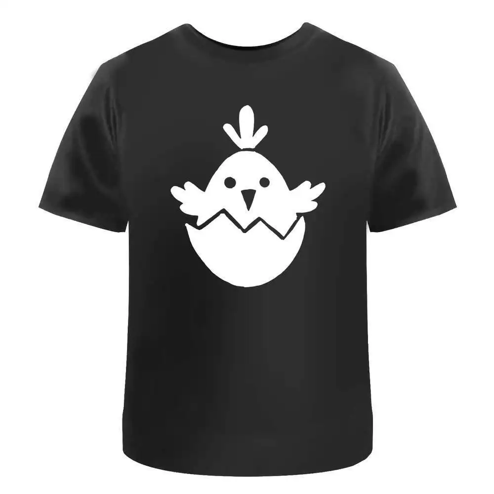 Hatching Chick Silhouette' Cotton T-Shirts   Anime Graphic T-shirts for Men Clothing Women