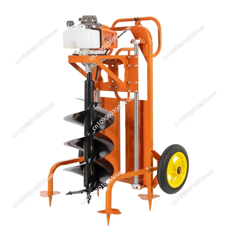 

225CC Ground Drilling Machine High Power Tree Planting Digger Four-Stroke Hole Rig Pedal Type Drill Pile Driver 7.3KW