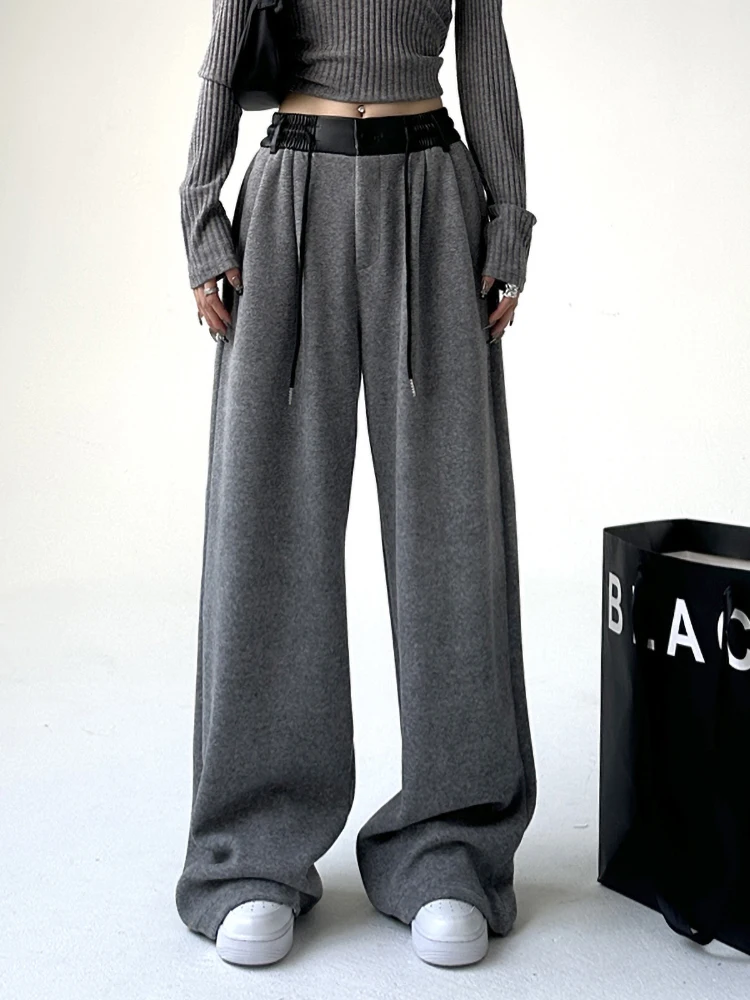 

Women's Grey Pants Baggy Y2k Streetwear 90s Aesthetic Oversize Jogger Pants Vintage Harajuku High Waist Trousers Fashion Clothes