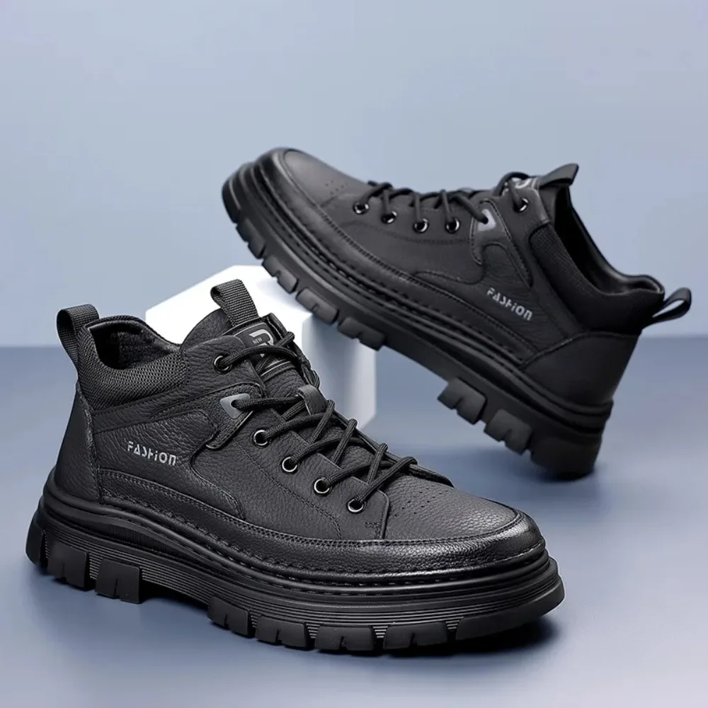 

Противоскользящие износостойкие уличные туфли для мужчин, модные повседневные низкие рабочие туфли, мужские новые дизайнерские спортивные кожаные туфли