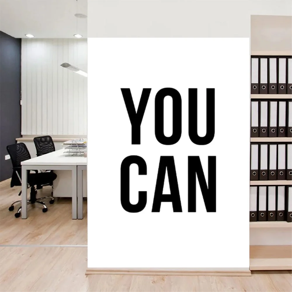 YOUCAN English Letter Decoration Training Class Gym Exercise Room Mirror Glass Sticker Inspirational Wall Sticker