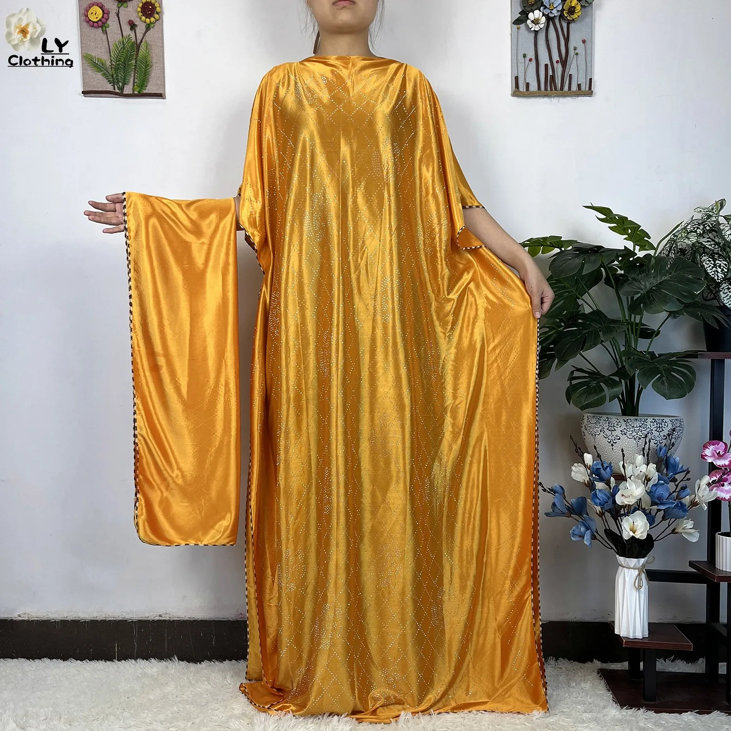 Muslim Dress 2023 New African Abaya Women Kaftan islamic Clothing With Scarf African Women Dress Inlaid Mubarak Dubai Dress