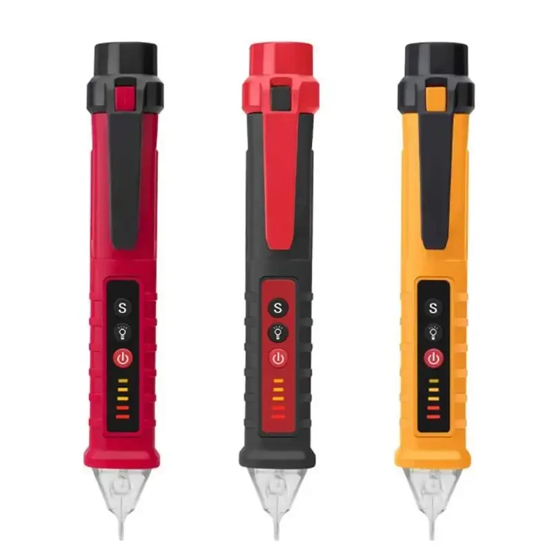 el probador de voltaje sin contacto, herramienta de prueba de circuito de pluma detectora de voltaje CA de 12-1000V con linterna LED, ajuste de sensibilidad