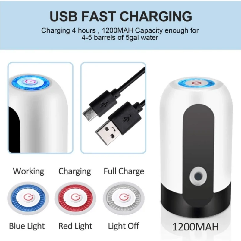 Desktop Water Pump, USB Charging, Automatic Water Dispenser, Portable Kettle, Outdoor Camping