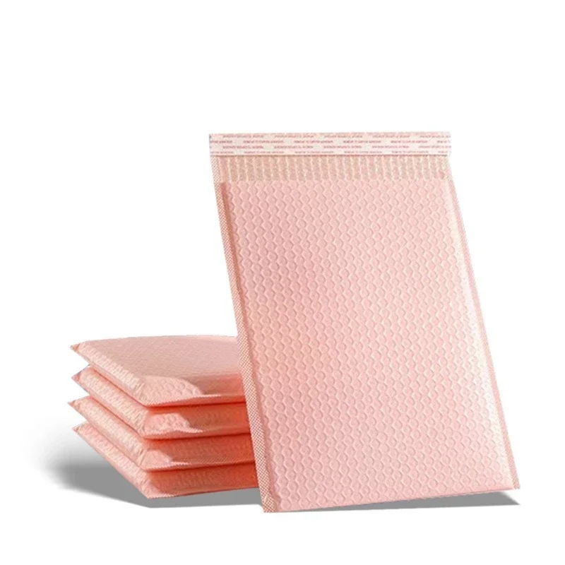 Pink Express Bag Thickened Rectangular Bubble Bag Waterproof Wear-resistant Anti-fall Express Parcel Packaging File Bag