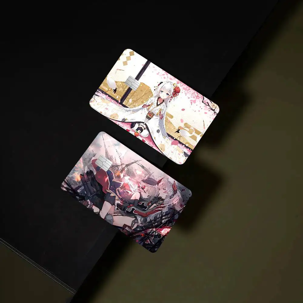 GAME Azur Lane Game Film Cover Sticker Case For Small Chip Credit Debit Card Front Side 1 Set Of 4 Pcs