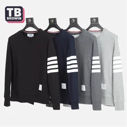 TB BROWIN-Pull rayé à manches longues pour hommes, pull à quatre barres, vêtements de couple, coton, marque décontractée, tendance, automne