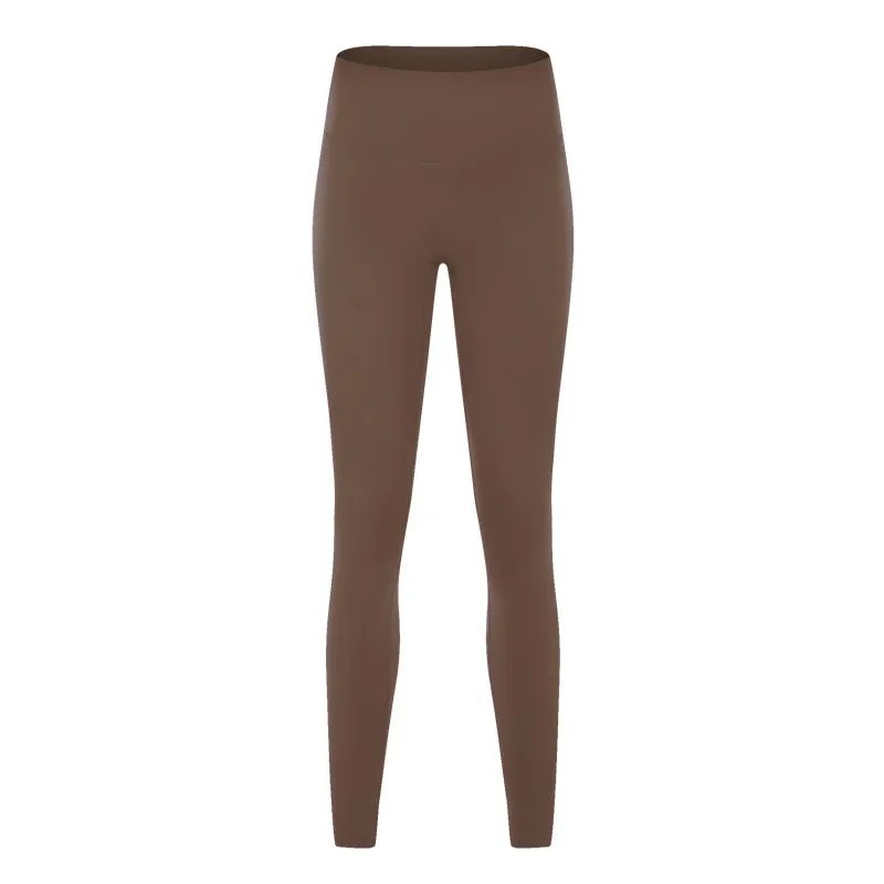 Calça Elástica Feminina de Fitness, Cintura Alta, Elevador do Quadril, Sem Linha de Curvação, Yoga, Exercício, Nove Pontos, L