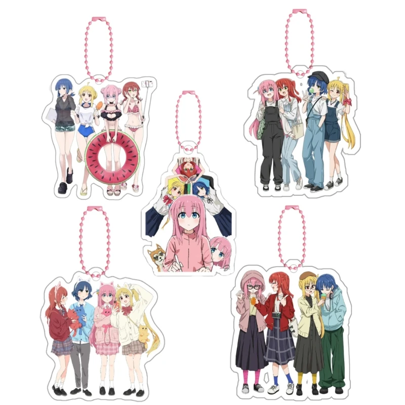 

7Cm Bocchi The Rock Yamada Ryo Ijichi Nijika Keychain Cute Cartoon Student Backpack Pendant Accessories Decorations Kawaii Gift
