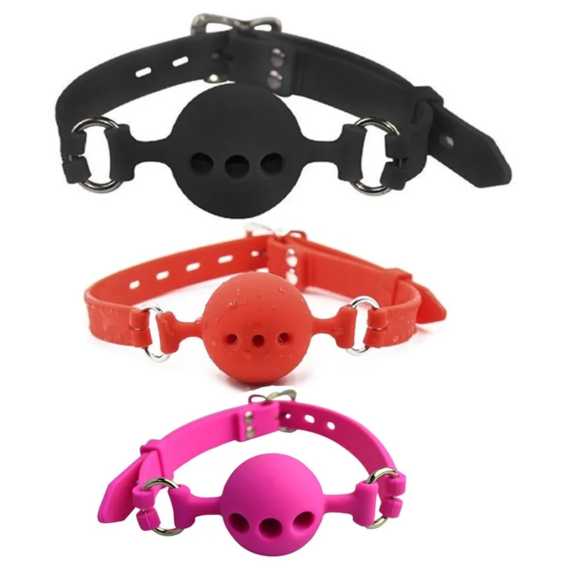 Fetish Extreme Full Silicone Breathable Ball Gag,bondage open Mouth Gags,Adult Sex Toys For Couple adult game Size S M L