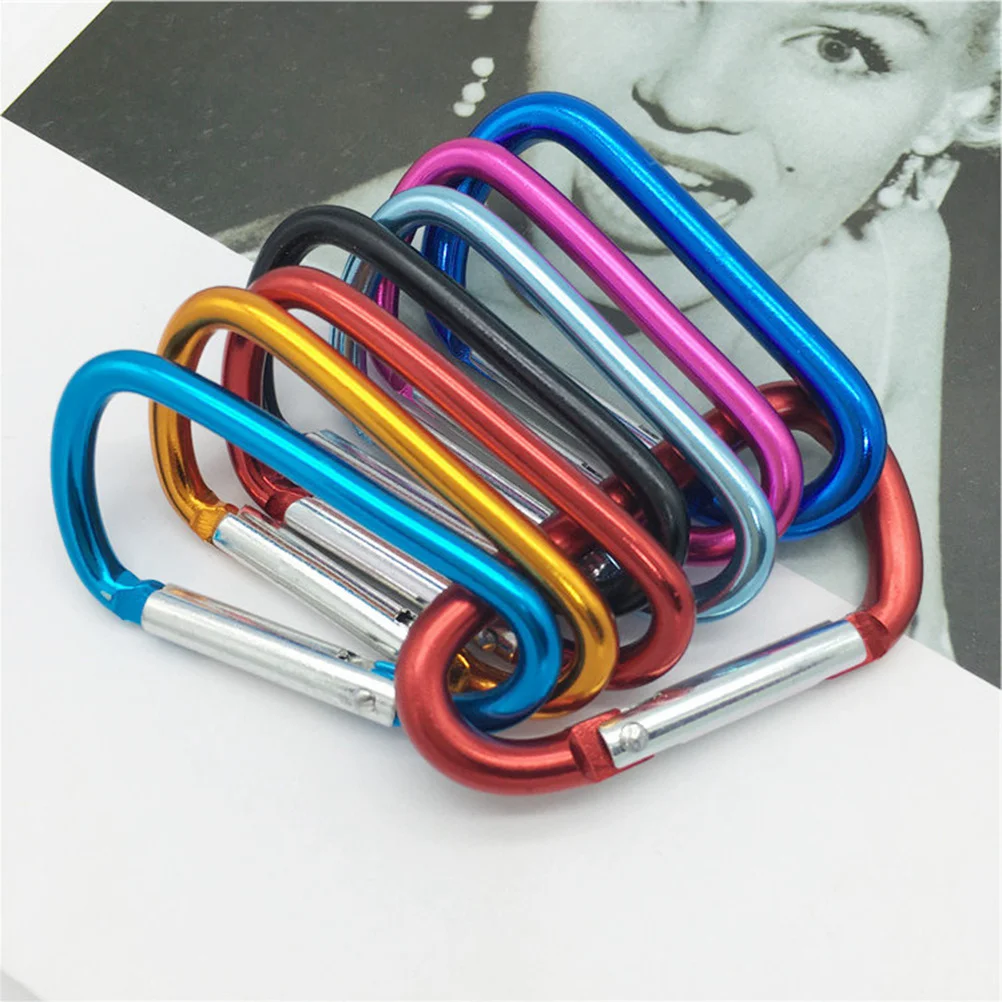 10 PCS D-Shaped Aluminum Alloy Carabiner Heavy Duty Lightweight Carabiner Self Locking Snap Keychain for Outdoor Camping Climbin