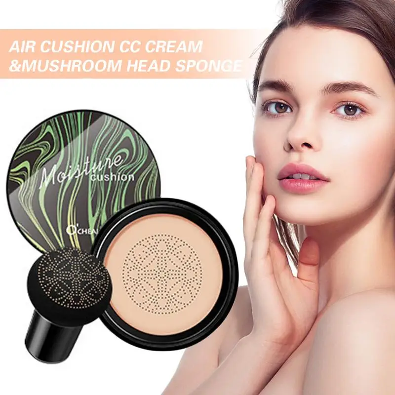 BB Air Cushion Foundation Mushroom Head CC Cream Concealer Whitening Makeup Cosmetics Waterproof Brighten Face Base Tone