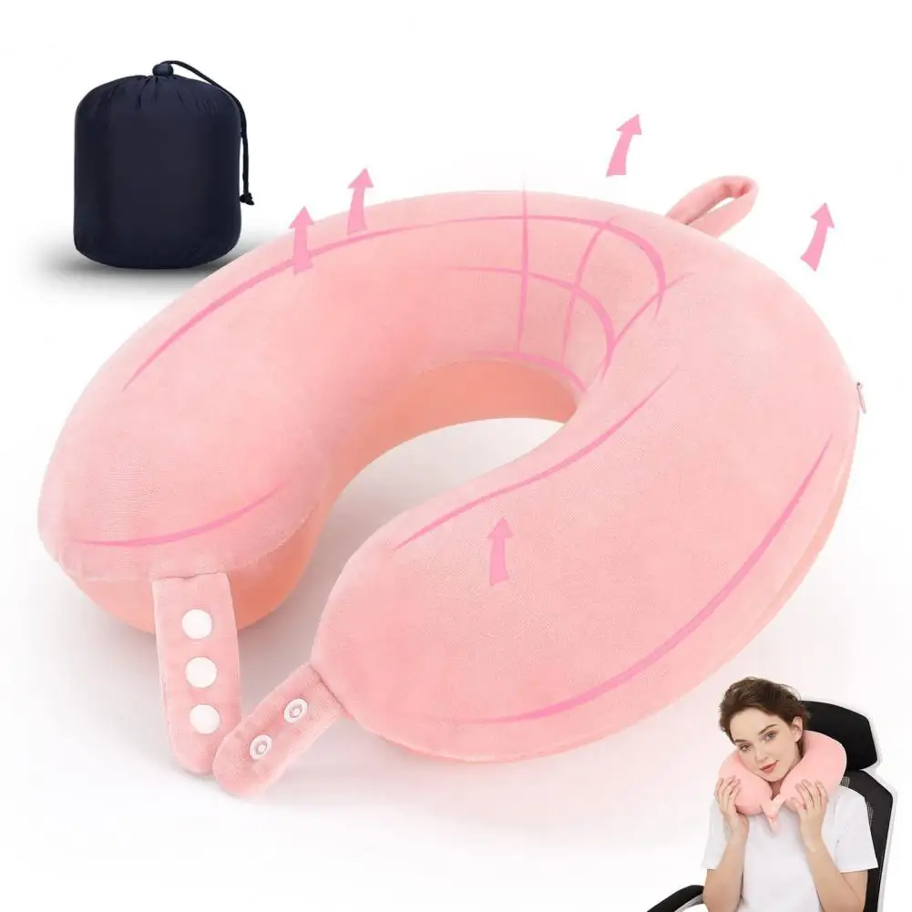 

Memory Foam Neck Pillow Camping Neck Pillow Memory Foam U-shaped Travel Pillow with Adjustable Neck Support for Comfortable