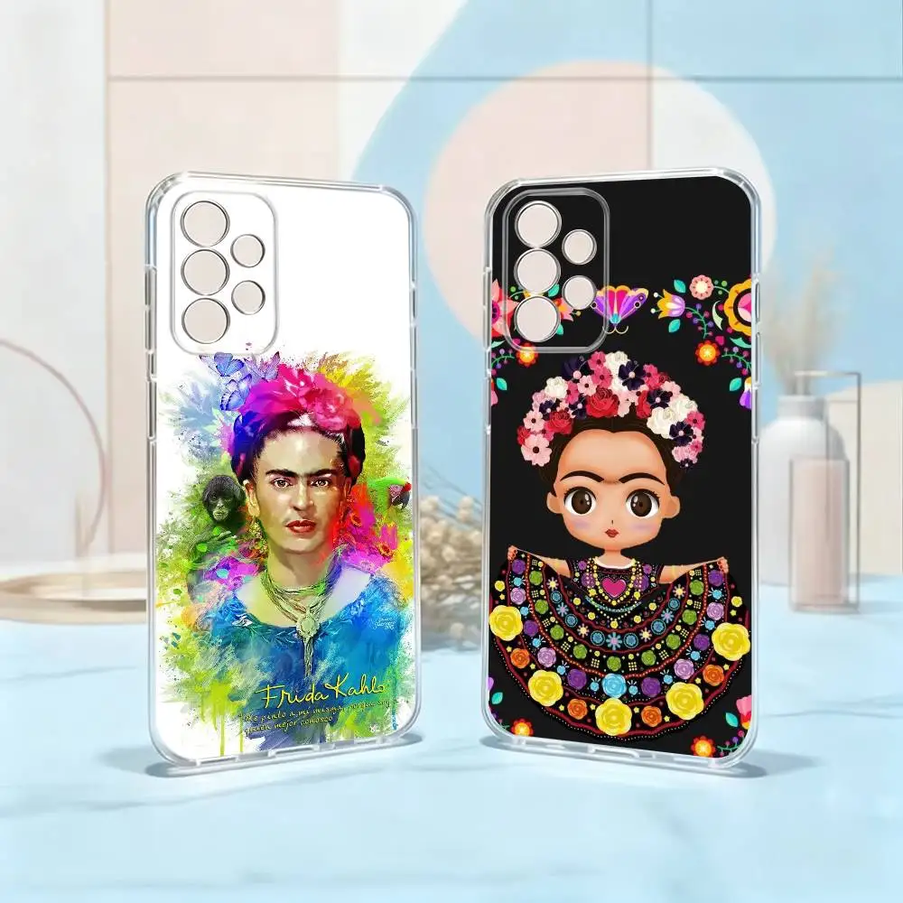 Fridas Kahlo Es A-Artist Phone Case Transparent Silicone Soft For Samsung S25,S24,S21,S22,S23,S30,Ultra,S20,Plus,Fe